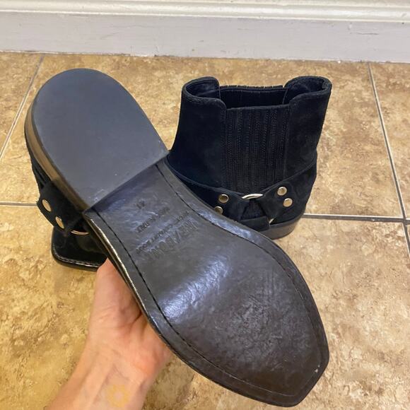 RE/DONE Black Suede Short Cavalry Harness Boots Size 41 Western 90s Grunge - Picture 8 of 9